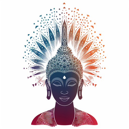 Buddha cartoon majestic Expressive surreal Vinyl Decal Sticker for Car, Laptop, Tumbler and more # F017001