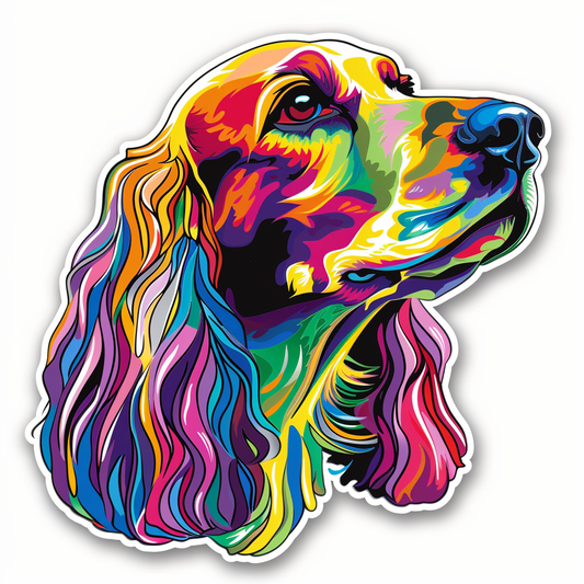 Cocker Spaniel Dog majestic Expressive surreal Vinyl Decal Sticker for Car, Laptop, Tumbler and more # F020110-4" x 4"
