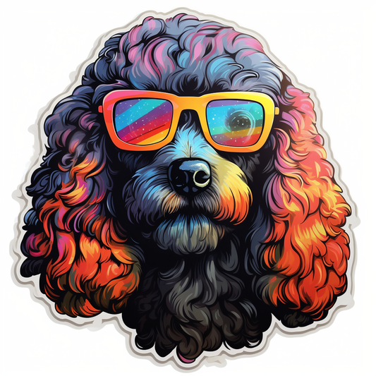 Poodle dog modern neon graffiti Vinyl Decal Sticker for Car, Laptop, Tumbler and more # F012220