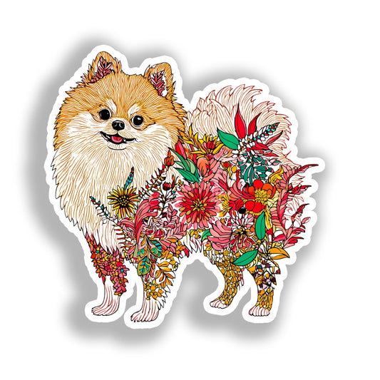 Pomeranian Dog Vinyl Decal Sticker for Car, Laptop, Tumbler and more # A017285-4" x 4"