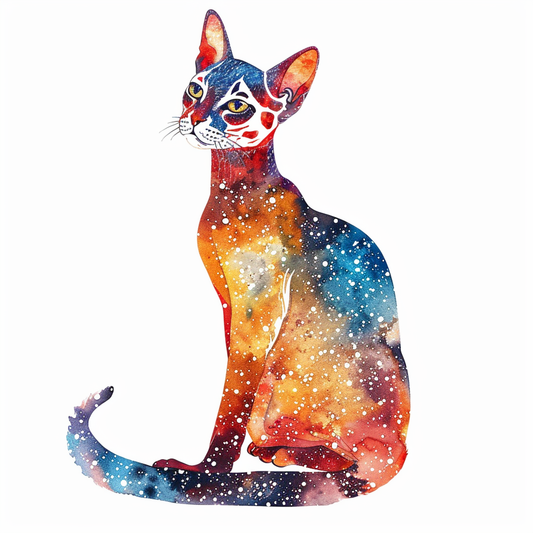 Abyssinian Cat astronaut majestic Expressive surreal Vinyl Decal Sticker for Car, Laptop, Tumbler and more # F021221-4" x 4"