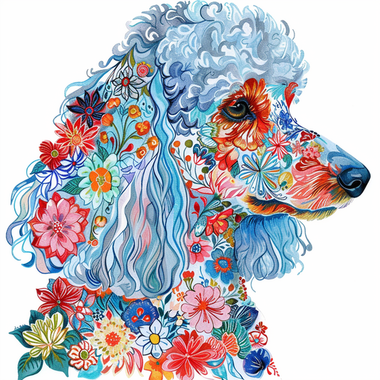 Poodle Dog floral Vinyl Decal Sticker for Car, Laptop, Tumbler and more # F012507