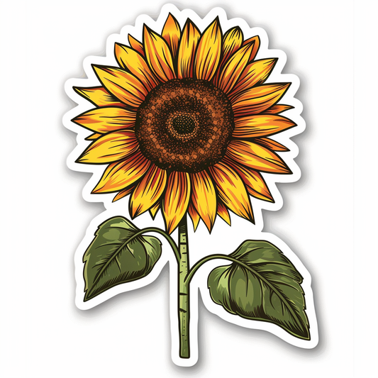 Sunflower flower majestic Expressive surreal Vinyl Decal Sticker for Car, Laptop, Tumbler and more # F023101