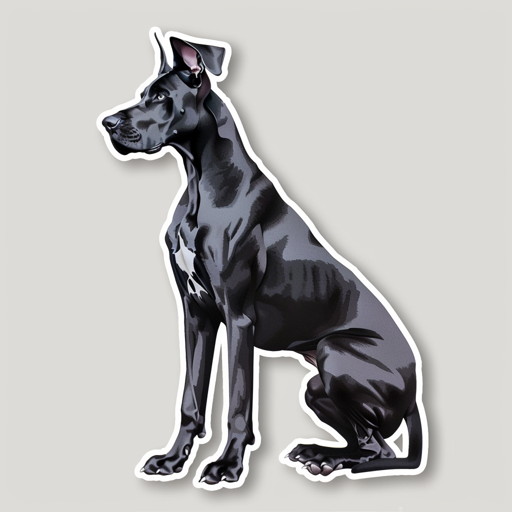 Adorable Great Dane Dog Expressive surreal Vinyl Decal Sticker for Car, Laptop, Tumbler and more # F017764