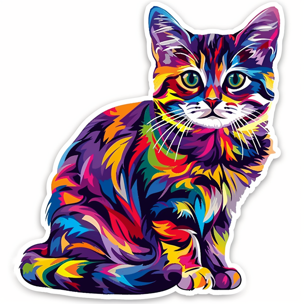 American Shorthair Cat majestic Expressive surreal Vinyl Decal Sticker for Car, Laptop, Tumbler and more # F018687