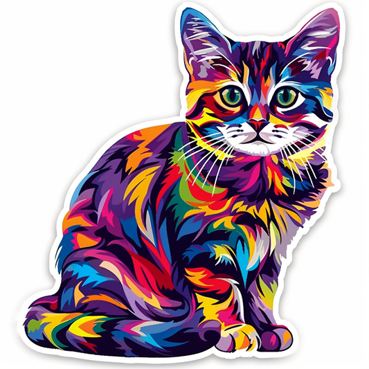 American Shorthair Cat majestic Expressive surreal Vinyl Decal Sticker for Car, Laptop, Tumbler and more # F018687