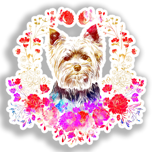 Yorkshire Terrier Dog Vinyl Decal Sticker for Car, Laptop, Tumbler and more # A017110-4" x 4"