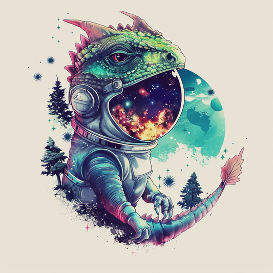 Sticker of a Dragon astronaut majestic Expressive surreal Vinyl Decal Sticker for Car, Laptop, Tumbler and more # F019165