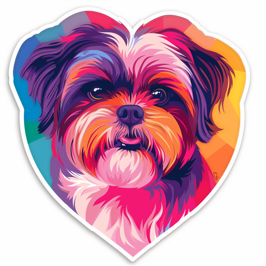 Adorable Shih Tzu Dog Expressive surreal Vinyl Decal Sticker for Car, Laptop, Tumbler and more # F018291