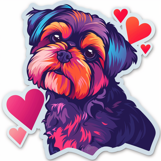 Adorable Shih Tzu Dog Expressive surreal Vinyl Decal Sticker for Car, Laptop, Tumbler and more # F018308
