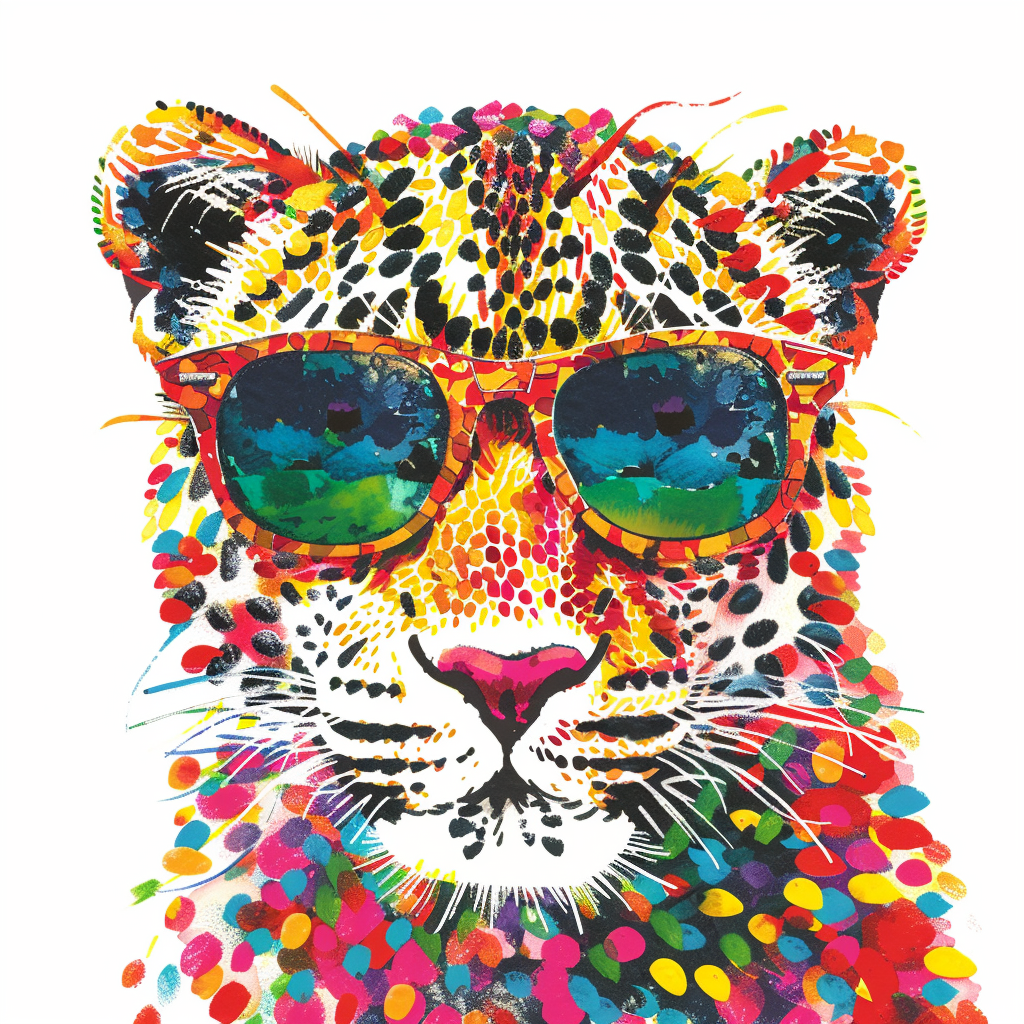 Leopard majestic Expressive surreal Vinyl Decal Sticker for Car, Laptop, Tumbler and more # F022429