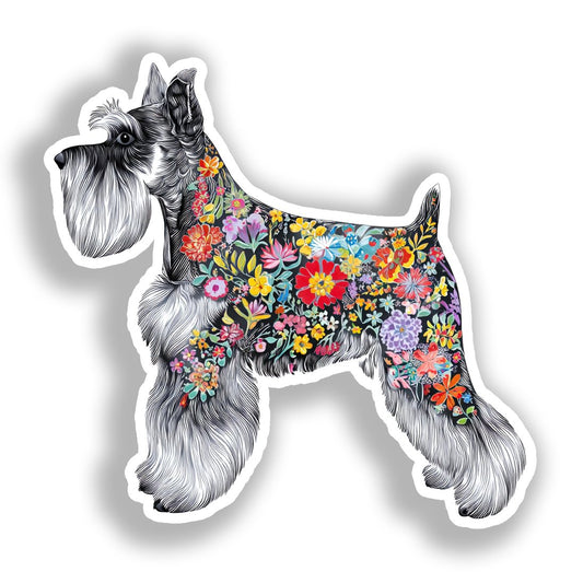 Miniature Schnauzer Dog Vinyl Decal Sticker for Car, Laptop, Tumbler and more # A019322-4" x 4"