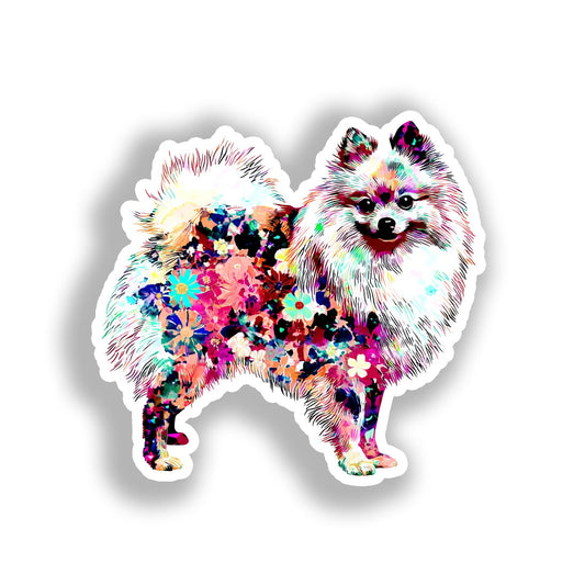 Pomeranian Dog Vinyl Decal Sticker for Car, Laptop, Tumbler and more # A017514-4" x 4"