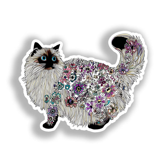 Birman Cat Vinyl Decal Sticker for Car, Laptop, Tumbler and more # A019025-4" x 4"
