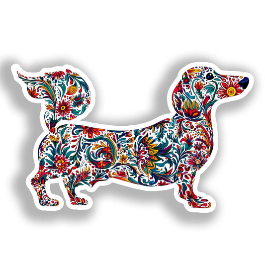 Dachshund Dog Vinyl Decal Sticker for Car, Laptop, Tumbler and more # A019743-4" x 4"