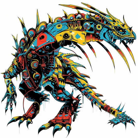 Sticker of a Dragon cyber punk majestic Expressive surreal Vinyl Decal Sticker for Car, Laptop, Tumbler and more # F019126