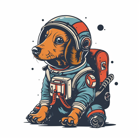 Dachshund Dog astronaut Vinyl Decal Sticker for Car, Laptop, Tumbler and more # F012989