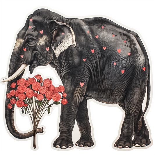 Elephant Expressive surreal Vinyl Decal Sticker for Car, Laptop, Tumbler and more # F022298-4" x 4"