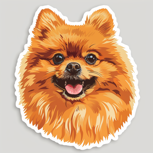 Sticker of a Pomeranian Dog majestic Expressive surreal Vinyl Decal Sticker for Car, Laptop, Tumbler and more # F013817