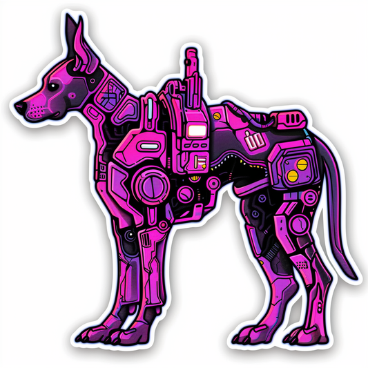 Great Dane Dog cyber punk majestic Expressive surreal Vinyl Decal Sticker for Car, Laptop, Tumbler and more # F017897