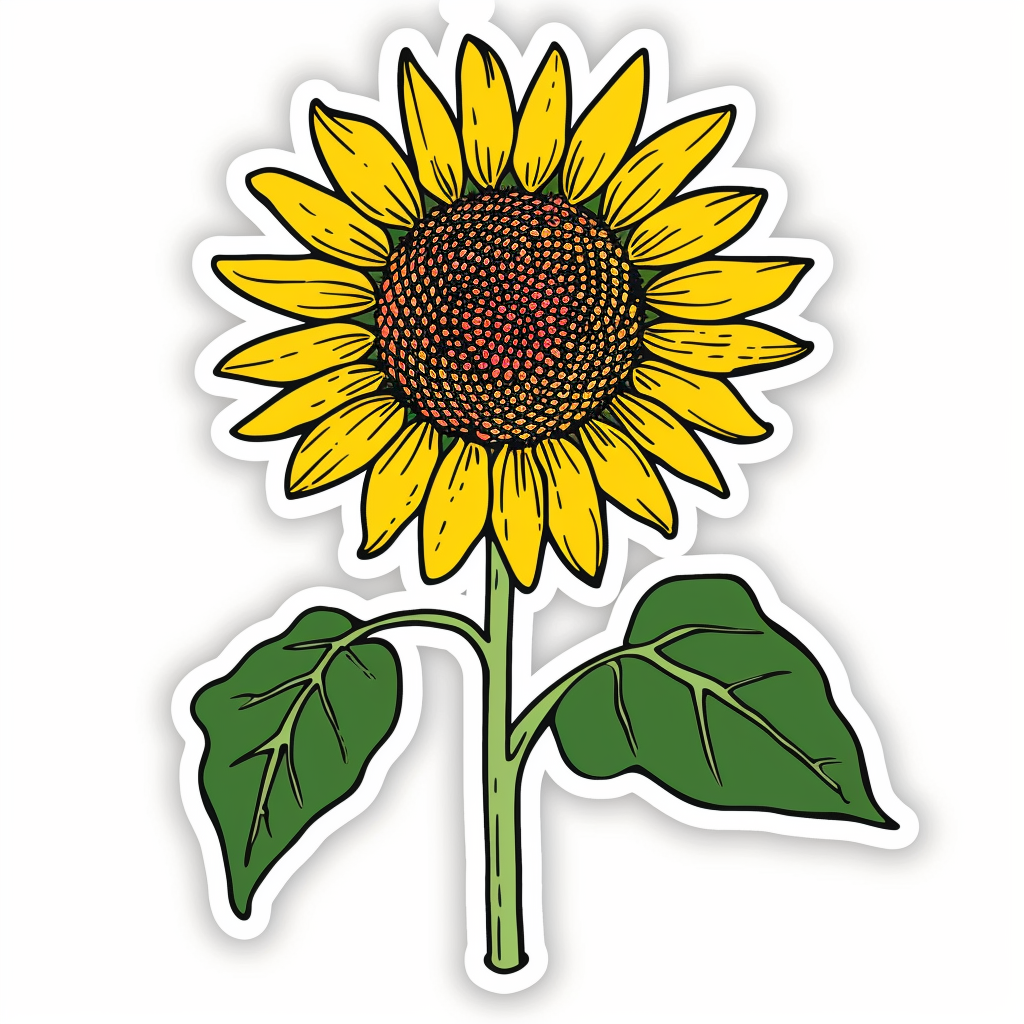 Sunflower flower majestic Expressive surreal Vinyl Decal Sticker for Car, Laptop, Tumbler and more # F023154