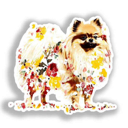 Pomeranian Dog Vinyl Decal Sticker for Car, Laptop, Tumbler and more # A017265-4" x 4"