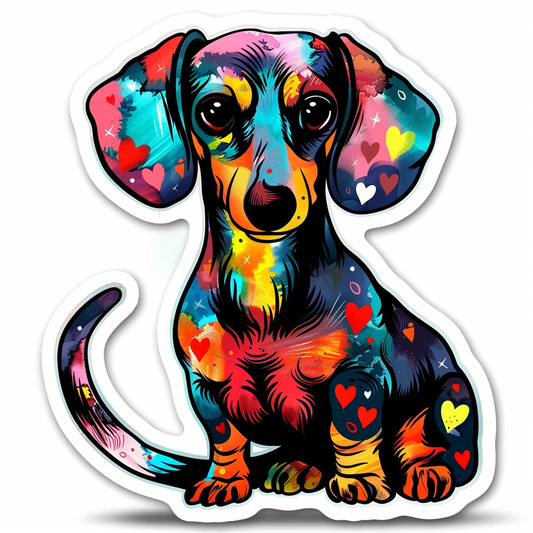Dachshund Dog Heartcore Vinyl Decal Sticker for Car, Laptop, Tumbler and more # F012841