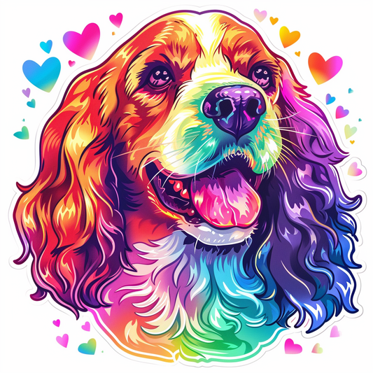 Cocker Spaniel Dog majestic Expressive surreal Vinyl Decal Sticker for Car, Laptop, Tumbler and more # F019932-4" x 4"