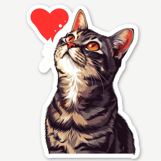 American Shorthair Cat majestic Expressive surreal Vinyl Decal Sticker for Car, Laptop, Tumbler and more # F018699
