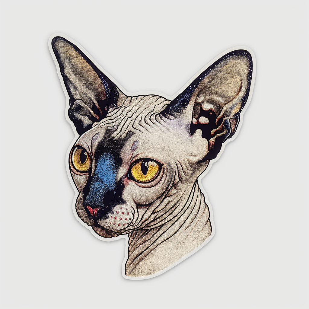 Sphynx Cat Vinyl Decal Sticker for Car, Laptop, Tumbler and more # F010018