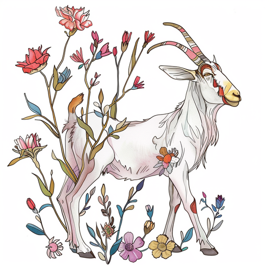 Goat majestic Expressive surreal Vinyl Decal Sticker for Car, Laptop, Tumbler and more # F020573-4" x 4"