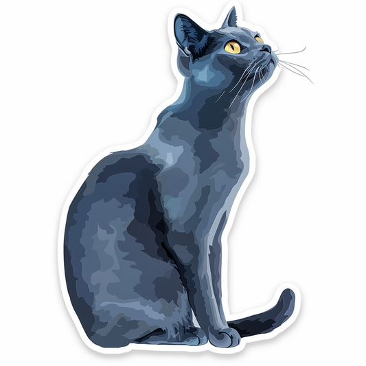 Russian Blue cat Vinyl Decal Sticker for Car, Laptop, Tumbler and more # F07656