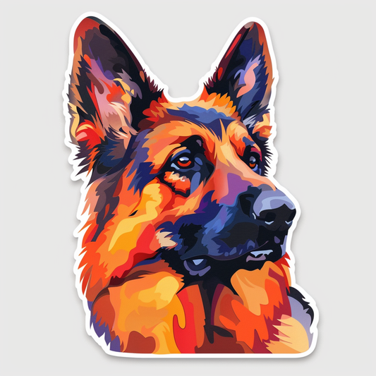 German Shepherd Dog cyber punk Vinyl Decal Sticker for Car, Laptop, Tumbler and more # F011511