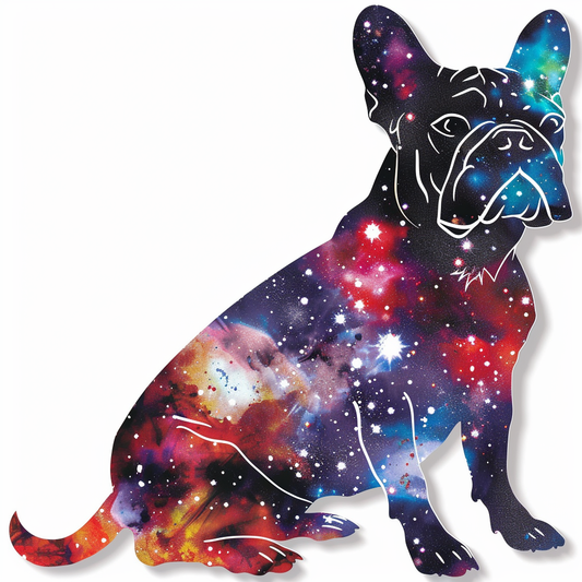 Bulldog Dog galaxy majestic Expressive surreal Vinyl Decal Sticker for Car, Laptop, Tumbler and more # F017490