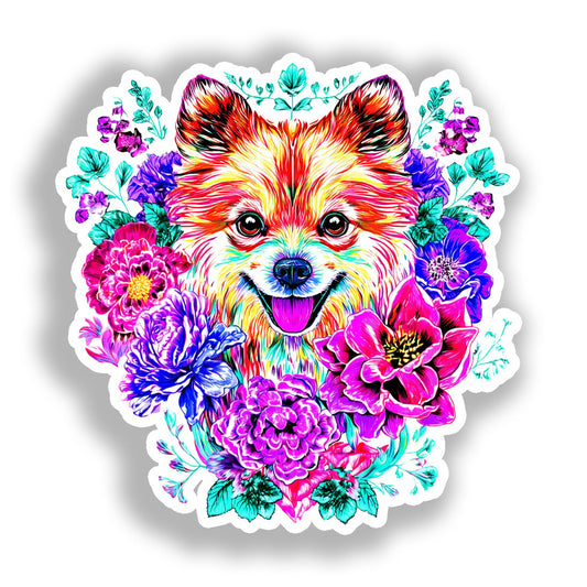 Pomeranian Dog Vinyl Decal Sticker for Car, Laptop, Tumbler and more # A017319-4" x 4"