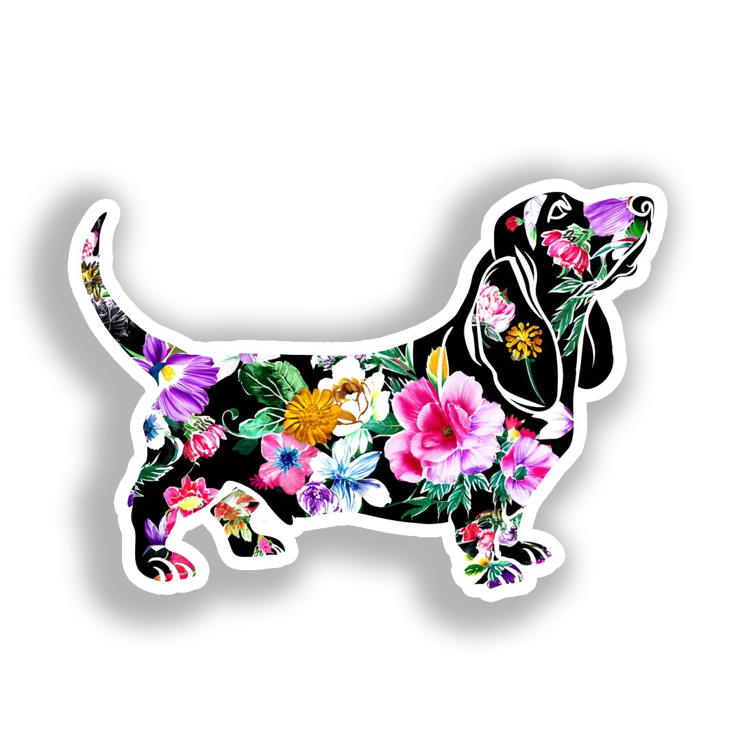 Basset Hound Dog Vinyl Decal Sticker for Car, Laptop, Tumbler and more # A018721-4" x 4"