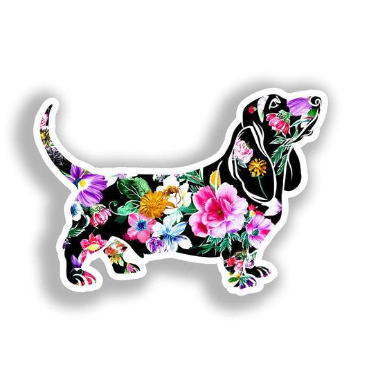 Basset Hound Dog Vinyl Decal Sticker for Car, Laptop, Tumbler and more # A018721-4" x 4"
