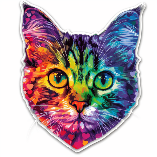 American Shorthair Cat majestic Expressive surreal Vinyl Decal Sticker for Car, Laptop, Tumbler and more # F018821