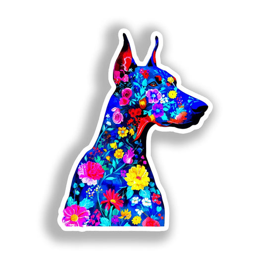 Doberman Pnscher Dog Vinyl Decal Sticker for Car, Laptop, Tumbler and more # A019666-4" x 4"