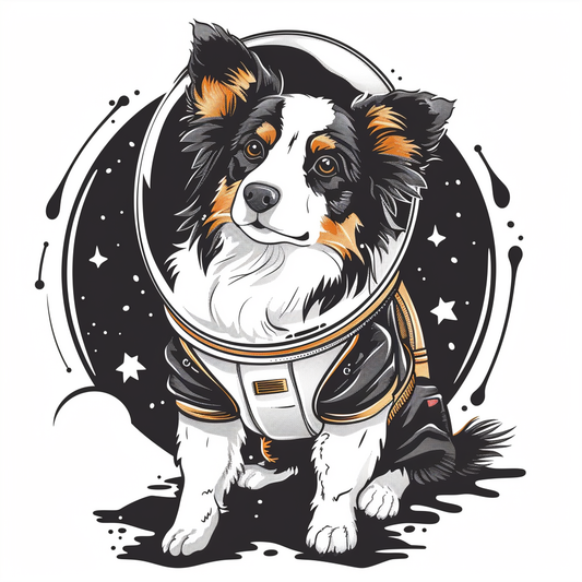 Border Collie Dog majestic Expressive surreal Vinyl Decal Sticker for Car, Laptop, Tumbler and more # F021761-4" x 4"