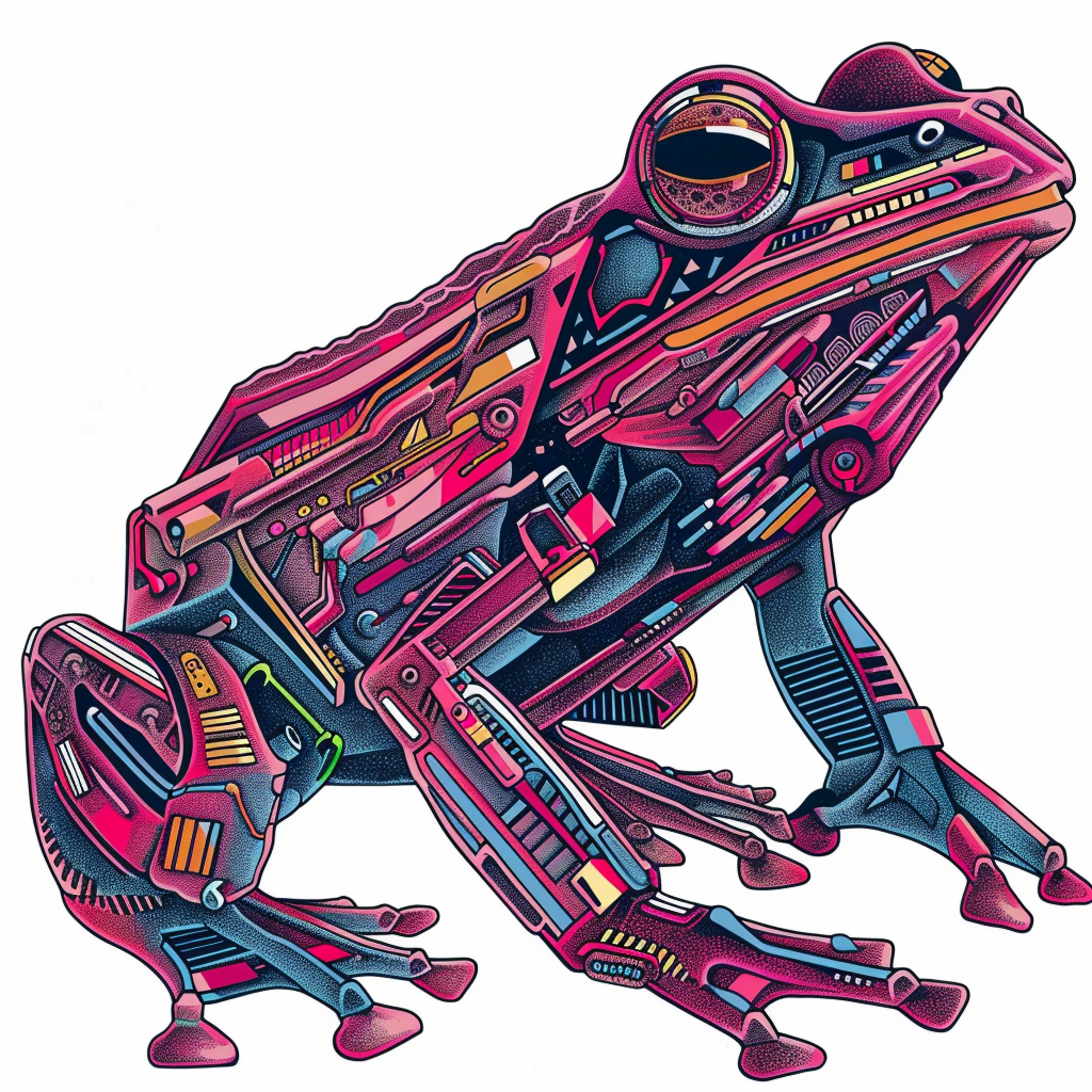 Sticker of a Frog cute and adorable Expressive surreal Vinyl Decal Sticker for Car, Laptop, Tumbler and more # F016692