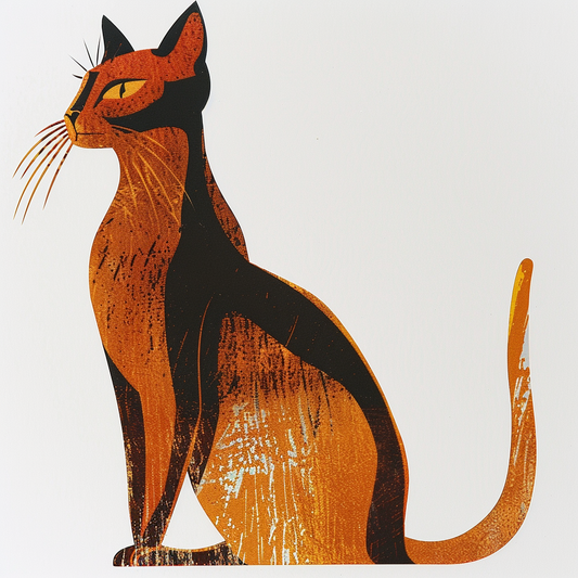 Sticker of Abyssinian cat majestic Expressive surreal Vinyl Decal Sticker for Car, Laptop, Tumbler and more # F07968