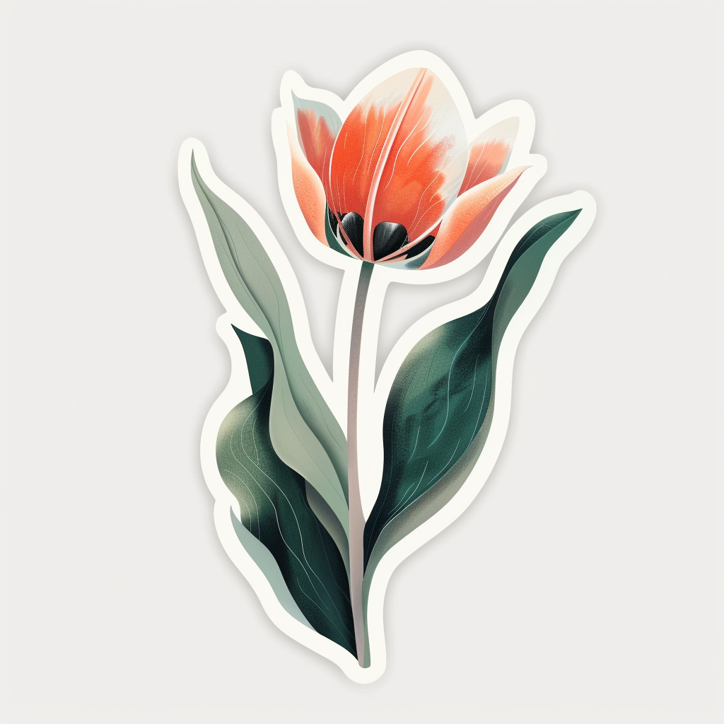 Sticker of a Tulip flower Vinyl Decal Sticker for Car, Laptop, Tumbler and more # F023410