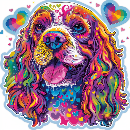 Cocker Spaniel Dog majestic Expressive surreal Vinyl Decal Sticker for Car, Laptop, Tumbler and more # F019925-4" x 4"
