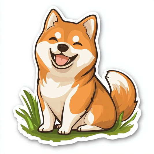 Shiba Inu sticker cartoon style Expressive surreal Vinyl Decal Sticker for Car, Laptop, Tumbler and more # F025822