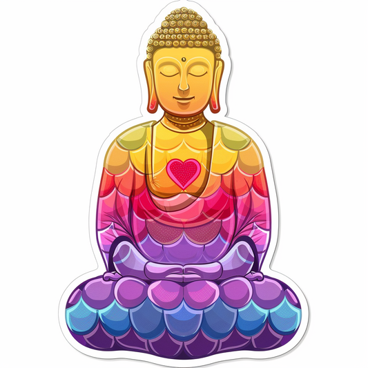 Sticker of a Buddha majestic Expressive surreal Vinyl Decal Sticker for Car, Laptop, Tumbler and more # F017243
