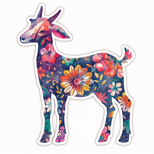 Goat majestic Expressive surreal Vinyl Decal Sticker for Car, Laptop, Tumbler and more # F020539-4" x 4"