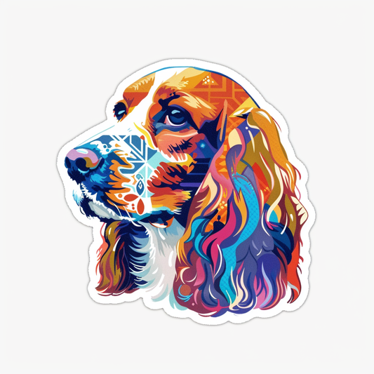 Cocker Spaniel Dog majestic Expressive surreal Vinyl Decal Sticker for Car, Laptop, Tumbler and more # F020120-4" x 4"