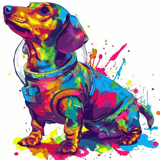 Dachshund Dog astronaut Vinyl Decal Sticker for Car, Laptop, Tumbler and more # F012922