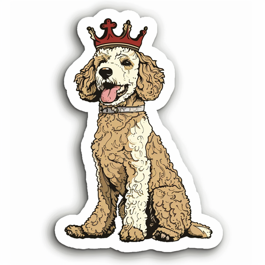 Poodle Dog crowned Vinyl Decal Sticker for Car, Laptop, Tumbler and more # F012614